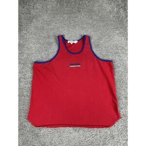 Vintage Nautica Competition Tank Top Mens XL Red Blue Athletic Wind Velocity 90s